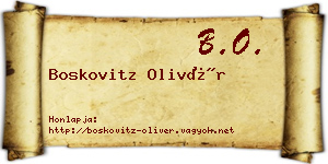 Boskovitz Olivér névjegykártya